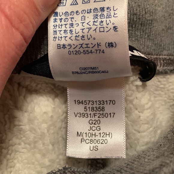 Lands End Youth Lined Sweatpants- Size M- Sherpa Fleece Lined- WARM! Grey Unisex - Picture 8 of 12